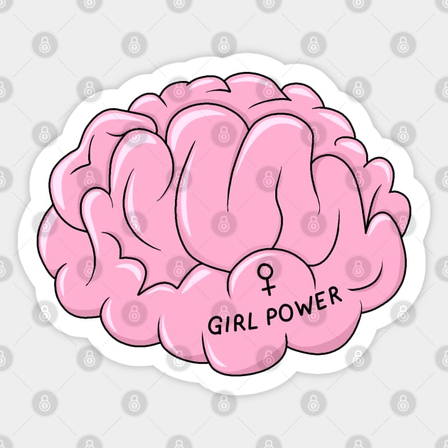 Girl Power Brain Sticker by valentinahramov